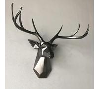 Tête De Cerf Wall Decor, Fausse Taxidermie Tête D’Animal Wall Art, Géométrie Tête De Cerf Home Decor, Décoration Murale Art Style Minimaliste Cadeau, Black, 59x54x29cm
