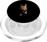 Tête de chacal en colère Rugissant Animal Sauvage Art du désert PopSockets PopGrip pour MagSafe