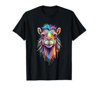 Tête de Chameau Colorée aux Teintes Vives Design Artistique T-Shirt