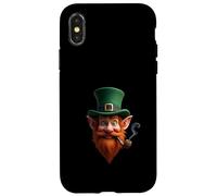 Tête de Chapeau Vert Visage Leprechaun Irlandais Art Coque pour iPhone X/XS