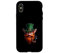 Tête de Chapeau Vert Visage Leprechaun Irlandais Art Coque pour iPhone X/XS