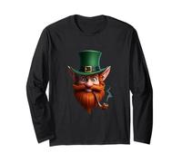 Tête de Chapeau Vert Visage Leprechaun Irlandais Art Manche Longue