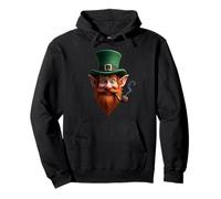 Tête de Chapeau Vert Visage Leprechaun Irlandais Art Sweat à Capuche