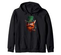 Tête de Chapeau Vert Visage Leprechaun Irlandais Art Sweat à Capuche