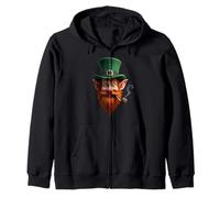 Tête de Chapeau Vert Visage Leprechaun Irlandais Art Sweat à Capuche