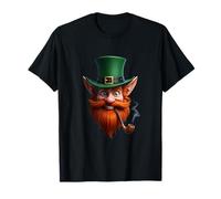 Tête de Chapeau Vert Visage Leprechaun Irlandais Art T-Shirt