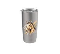 Tête de cheval avec bandes dynamiques - équitation Gobelet isotherme en acier inoxydable double paroi