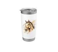 Tête de cheval avec bandes dynamiques - équitation Gobelet isotherme en acier inoxydable double paroi
