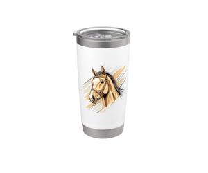 Tête de cheval avec bandes dynamiques - équitation Gobelet isotherme en acier inoxydable double paroi