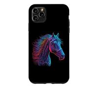 Tête de Cheval colorée Style rétro aérographe Coque pour iPhone 11 Pro Max