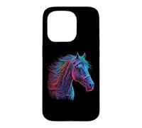 Tête de Cheval colorée Style rétro aérographe Coque pour iPhone 15 Pro