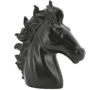 Tête de cheval en résine teintée noire, sculpture tête de cheval, déco animal, statue cheval intérieur sculpture