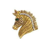 Tête de cheval épinglette alliage polyvalent garde-robe pièce d ' accent tenue décontractée formelle symbolique tête de cheval broche Badge élégant épinglette