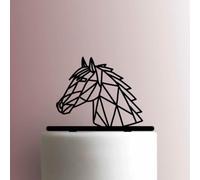 Tête de cheval géométrique - Décoration de gâteau en acrylique 12,7 cm de large/fuchsia