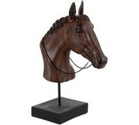Tête de Cheval sur Socle "Ronny" 35cm Marron Foncé Marron