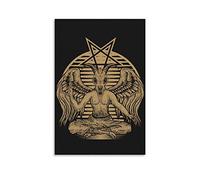 Tête de chèvre pentagramme gothique diable démon baphomet symbole satanique tatouage noir métal noir art noir magick art poster d'art sur toile affiche et art mural impression photo moderne