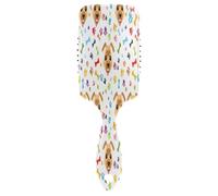Tête de chien kawaii ludique blanche 3D brosse de massage à coussin d'air, peigne démêlant, masseur de cheveux pour femmes