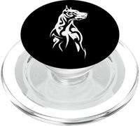 Tête de Chien Tribal Tatouage PopSockets PopGrip pour MagSafe
