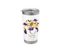 Tête de citrouille squelette chevauchant une licorne Halloween Gobelet isotherme en acier inoxydable double paroi