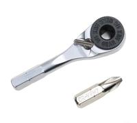 Tête de liquet compacte avec poignée hexagonale 60 dents pour interstices étroits Entretien domestique Acier au chrome vanadium argenté (B)