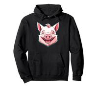 Tête de Cochon Rose Souriant Sweat à Capuche