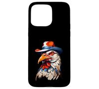 Tête de Coq Stylisée avec Chapeau en Style BD Coque pour iPhone 15 Pro Max