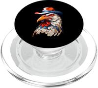 Tête de Coq Stylisée avec Chapeau en Style BD PopSockets PopGrip pour MagSafe