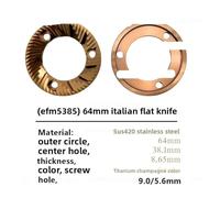 Tête De Coupe For Moulin À Café, Compatible Avec SSP, Couteau Plat, Compatible Avec Mazzer Grasshopper, Modèle Plat 64/83/98 Mm, Plaqué Titane(12 teeth champagne)