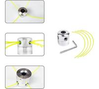 Tête de coupe OKJHFD, tête de coupe universelle en aluminium durable avec jeu de lignes de débroussailleuse, accessoires de coupe-herbe professionnels pour tondeuse à gazon