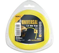 Tête de coupe Universal NLO012 : Fil de rechange pour débroussailleuse, longueur 15 m, fil Ø 1,6 mm, nylon résistant à la déchirure, accessoire d’origine McCulloch (n° art. 00057-76.163.12)