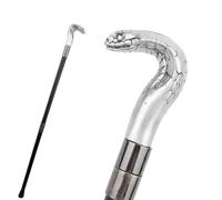 Tête de Crâne avec Rose Cane Marche Résine Métal - Bâton Orné Gentleman Britannique Luxe pour Hommes Femmes Anciens, Cosplay(SZ-11)