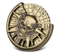 Tête de Crâne Roulette Dés Spinner, 7-en-1 Métallique Spinner de Dés DND, Gyroscope du Bout des Doigts, Cadeaux D&D avec Sacs Cadeaux Logo Dragon, Jeu de Rôle, Accessoires de Jeu de Société, Bronze