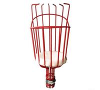 Tête de cueillette de fruits manuelle avec support rotatif pour poteaux filetés standard Fonctionne avec pommes, avocats, poires et fruits entre 3,2 et 14,9 cm (rouge)