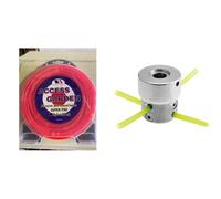 Tête de débroussailleuse Thermique 8 brins + 30 m de Fil, Aluminium, Fabriqué en France