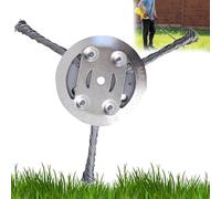 Tête de débroussailleuse universelle pour débroussailleuse en fil d'acier de 15,2 cm avec adaptateur, outil de rechange robuste pour débroussailleuse sans fil et essence (1 pièce, 3 lames)