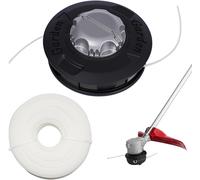 Tête de Débroussailleuse Universelle Tap & Go-m10 x 1,25 à Gauche 30m avec Ligne de Débroussailleuse de Rechange ¿ 2.4mm Rond en Nylon,Bobine Fil Tete Debroussailleuse (noir)