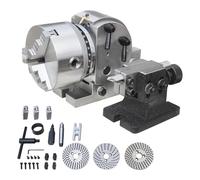 Tête de division semi-universelle de 152 mm (6 pouces) de diamètre, mandrin à 3 mors de 152 mm (6 pouces), table d'indexage rotative avec rapport de réduction de 1:40, contre-pointe robuste 4in