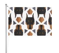 Tête de Doberman à motif polygonal,Drapeau de jardin, bannière décorative, drapeau double face, 2 x 3 pieds, pour extérieur et intérieur