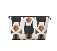 Tête de Doberman à Motif Polygonal, Trousse de Toilette Trousse de Maquillage Sac à cosmétiques Trousse de Toilette de Voyage Portable