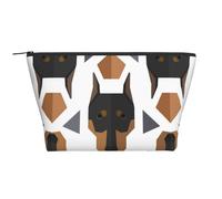 Tête de Doberman à Motif Polygonal, Trousse de Toilette Trousse de Maquillage Sac à cosmétiques Trousse de Toilette de Voyage Portable