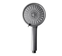 Tête de douche à grand panneau de 12,5 cm, haute pression, à économie d'eau, 5 modes réglables avec outils de douche portables, gris