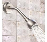 Tête de douche haute pression 3 pouces nickel brossé anti-clog anti-fuite Tête de douche réglable en métal disque rotatif articulation à rotule avec filtre