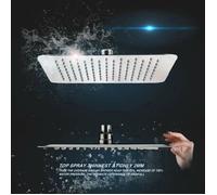 Tête de Douche Technologie d'injection d'air - Douche Economie d'Eau, Pommeau de Douche Carré 40CM, Tete de Douche Pluie