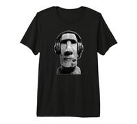 Tête de Figurine Moai Amusante Gamer T-Shirt Haut de Gamme
