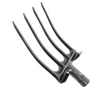 Tête de Fourche à 4 Dents en Acier Argenté 1 Pièce | Gingembre et Oignons, Retournement Profond du Sol, Récolte de Cultures, Aménagement Paysager