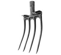 Tête de Fourche en Acier à Quatre Dents pour Bêcher | Argenté, Fixation Simple, Retournement Profond du Sol, Usage Agricole pour Terre et Oignons
