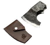 Tête de hache forgée à la main Beavercraft avec étui en cuir AX4_Head