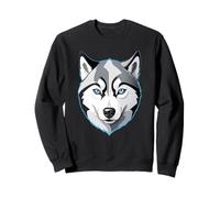 Tête de husky stylisée avec yeux bleus Sweatshirt