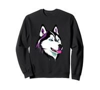 Tête de husky stylisée en style cartoon moderne Sweatshirt