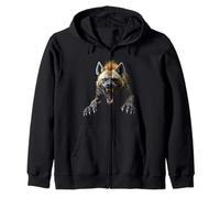 Tête de hyène en colère Rugissant Animal Sauvage Safari Art Sweat à Capuche